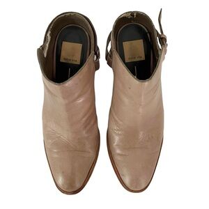 Dolce Vita Ankle Booties Women's Size 8 Leather Sling Back 3.5 in. Heel Slip On